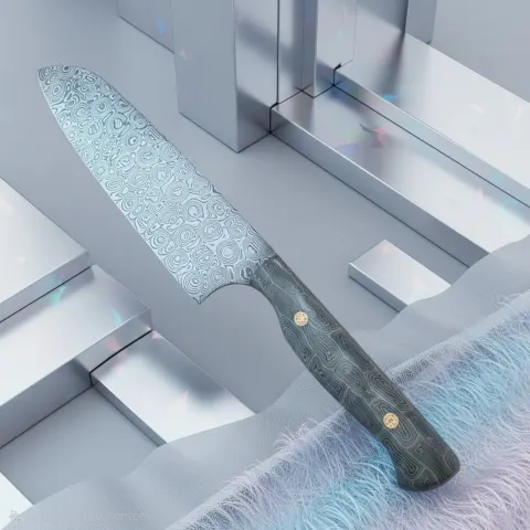 Damascus chefs knife by Gary Smeda